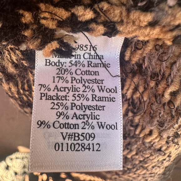 Coldwater Creek Aztec Print Knit Cardigan Size XL 18 Cottagecore Indie - Picture 6 of 7